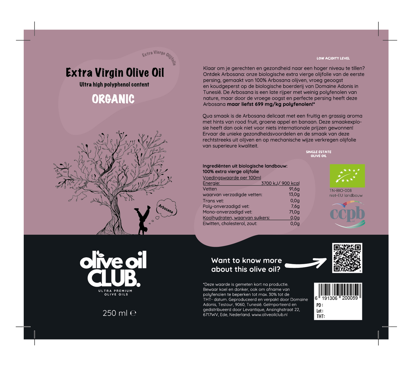 Arbosana (699 mg/kg polyphenols)