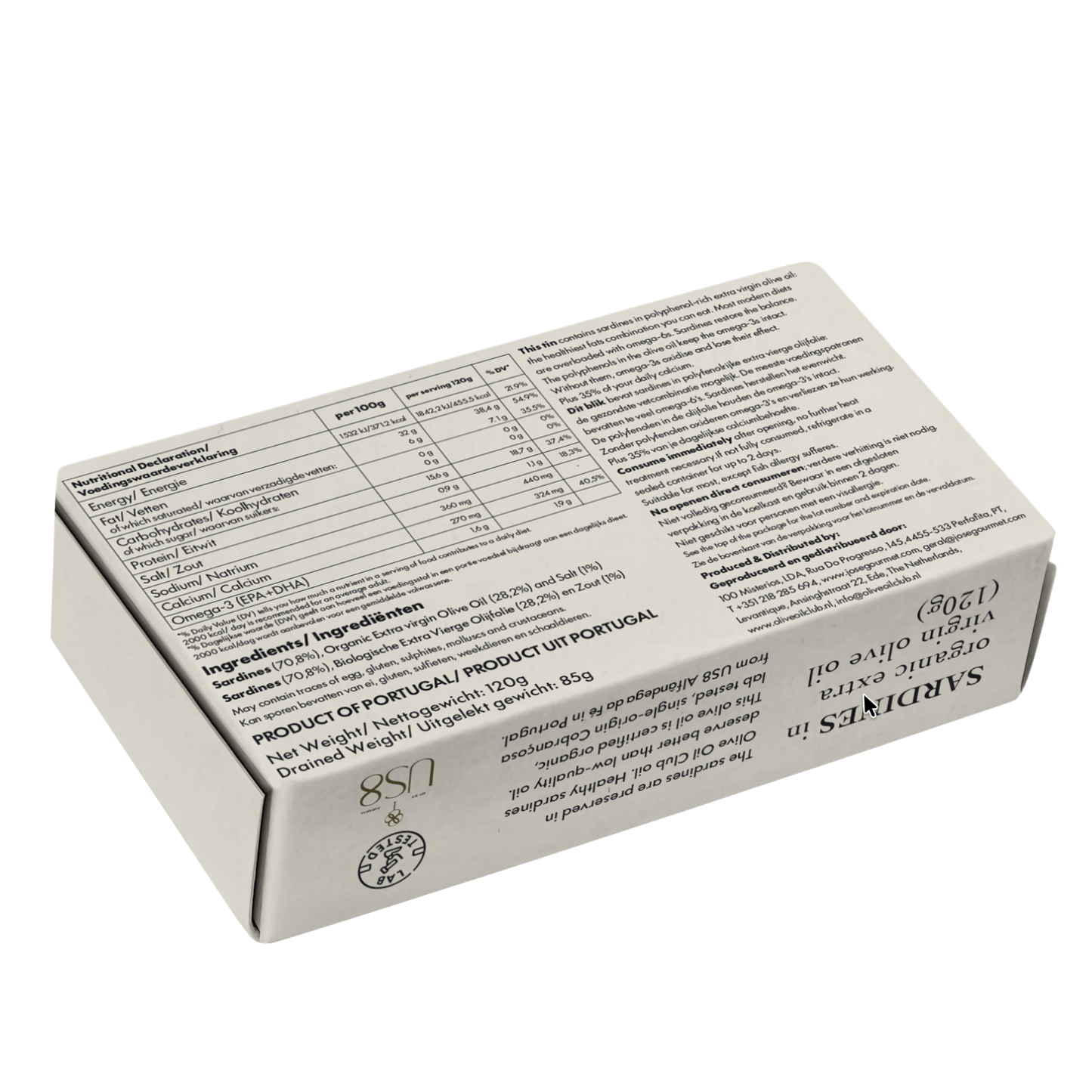 Premium Sardines in Organic, High Polyphenol Extra Virgin Olive Oil