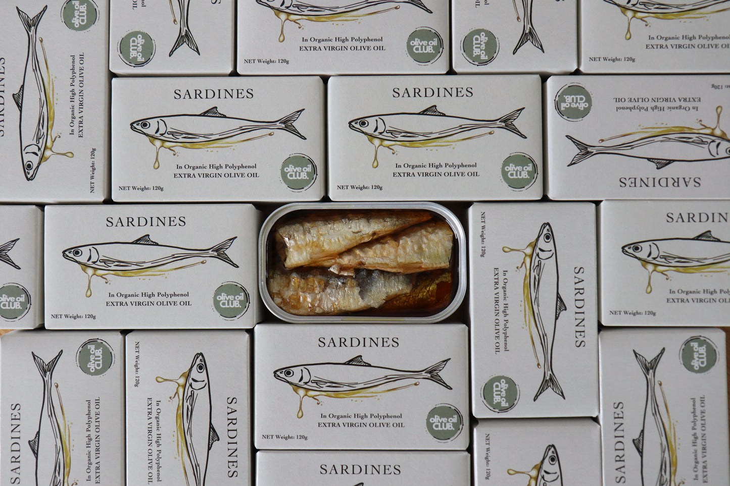 Premium Sardines in Organic, High Polyphenol Extra Virgin Olive Oil